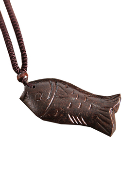 文艺复古民族风木鱼棉麻木头挂坠