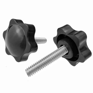 1/4英美制六星梅花手拧塑料胶头手柄旋钮调节螺钉带把手螺栓螺丝