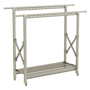 阳台折叠晾衣架落地伸缩凉衣杆室内移动加粗晒被子神器户外晒衣架