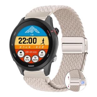 适用佳明Forerunner255磁吸扣265M尼龙回环745编织手表带Garmin Vivoactive4S腕表Venu3S专用Fenix8/7X腕带