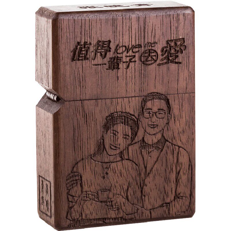 男士雕刻照片zippo打火机