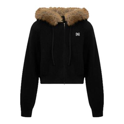 ANN ANDELMAN 秋冬新款女士毛毛边可拆卸连帽毛衣银泰 301286