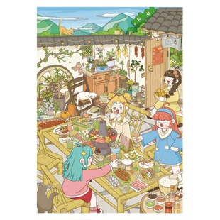 院子里的小团圆造景贴纸织纸间7.0系列微缩场景治愈解压3D立体小屋贴画手帐手工玩具女孩打发时间新年礼物