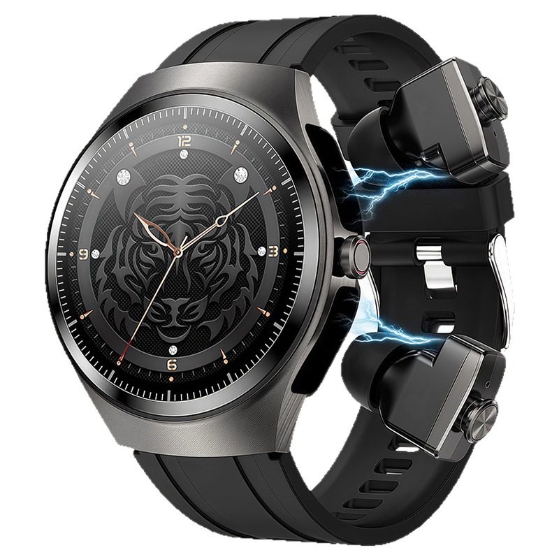 2025全新设计隐藏式耳机智能手表带内存蓝牙通话健康户外运动手环