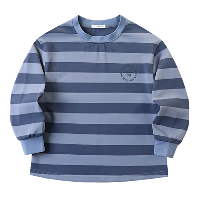 男童圆领条纹长袖T恤衫春季新款