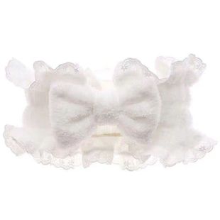 Ying.网红同款韩式女蕾丝蝴蝶结洗脸束发带宽边甜美家居花边发饰
