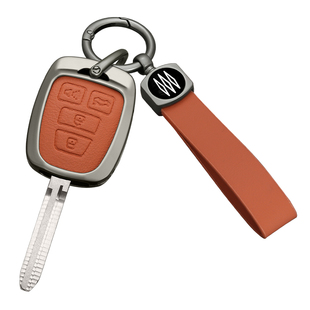 适用于丰田FJ酷路泽钥匙套老款RAV4普拉多霸道直板汽车包金属壳扣