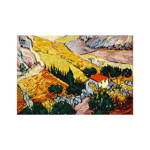 自油自画数字油画diy 手绘客厅卧室大幅风景田园装饰画丰收的季节