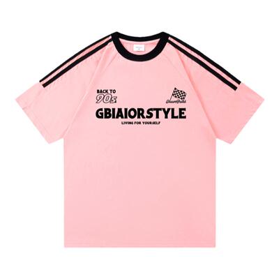 Gbiaior短袖美式常规印花撞色