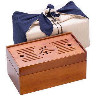 茶具收纳盒便携式旅行包套装一壶四杯干泡茶盘茶托车载户外竹大号