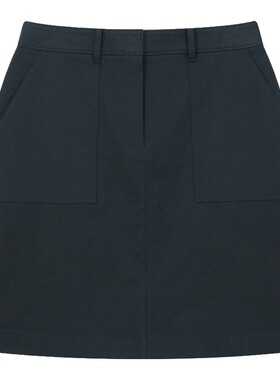 滨波女士藏青短款半身裙