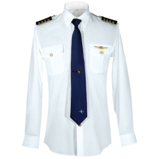 飞行员空少白衬衫男机长制服空乘物业保安工作服衬衣夏装短袖套装