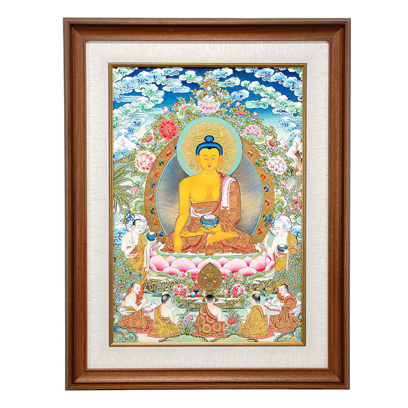 铜雕装饰画释迦牟尼唐卡挂画壁画