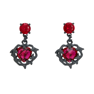 陆柯燃同款硬糖原创首饰纯银小众宝石耳钉耳饰2025开运红色耳环
