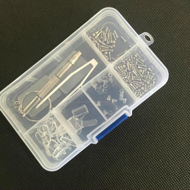 眼镜维修配件包硅胶鼻托垫片多功能螺丝刀镊子小零件