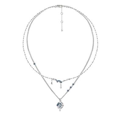 MASW麻秀金属溶滴爱心女原创项链