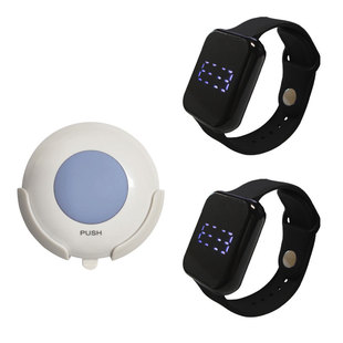 Mibosy手表式无线遥控振动手环一拖二可充电老人病人聋哑人呼叫器