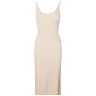 INSPIRE&STORIES春夏新品洋气纯色无袖不规则条针织吊带裙长裙