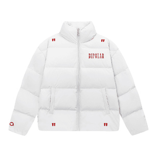 BIPOLAR绣花无限环羽绒服秋冬新款休闲宽松保暖上衣外套情侣款男