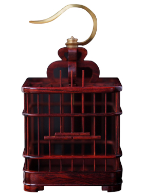 康御红小叶紫檀木招财笼