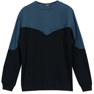 长袖纯棉中年妈妈圆领套头卫衣女士无帽短款全棉打底衫春秋装宽松