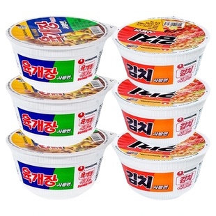 韩国进口农心牛肉碗面泡菜桶装泡面韩式拉面桶面方便面