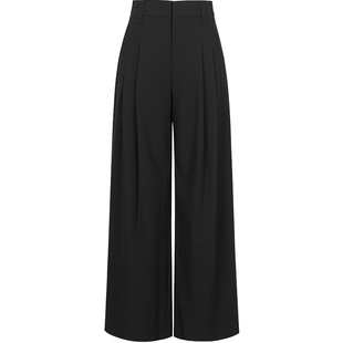 衣香丽影黑色宽松阔腿裤女2026年春装新款休闲西装裤子150316108