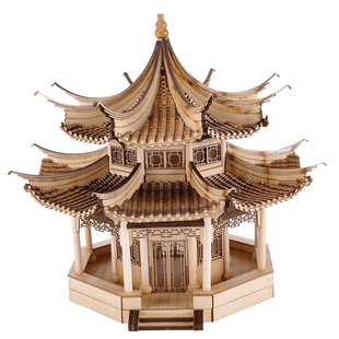 古建筑模型制作材料diy手工拼装榫卯结构凉亭子中式摆件木质国风