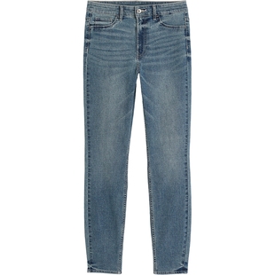 HM女装裤子冬季时尚休闲加高腰及踝弹性牛仔打底裤1152457