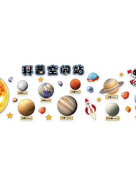【幼儿园太空科技主题环创墙贴】