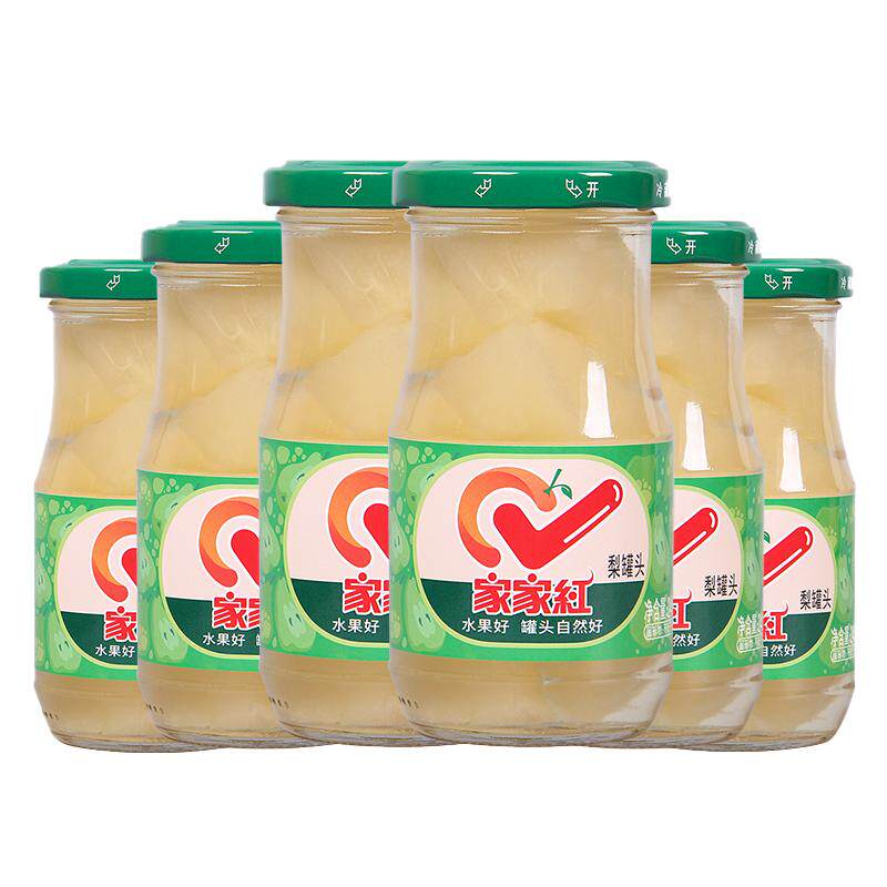 家家红现摘新鲜水果罐头雪梨罐头245g*6瓶休闲零食饮料开盖即食
