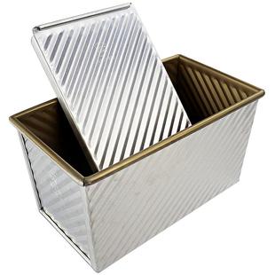 三能吐司模具450克家用长方形波纹不沾土司盒烤吐司面包烘焙模具