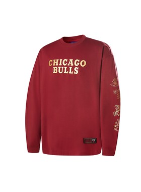 NBA官方正品公牛男士打底内搭长袖上衣T恤