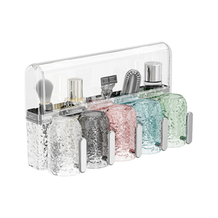 牙刷置物架免打孔漱口杯刷牙杯卫生间壁挂式一家五口四口牙杯架