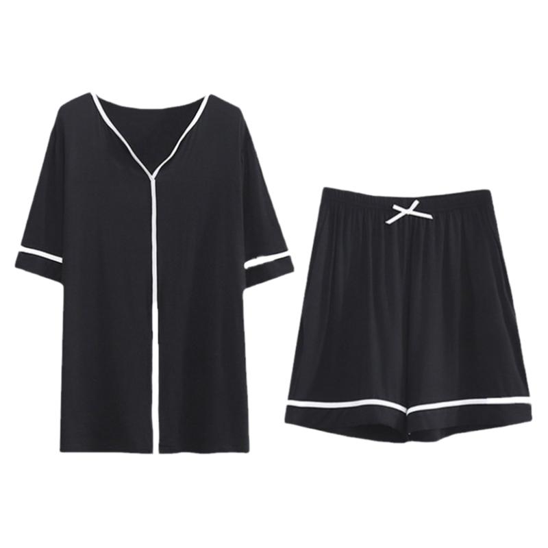 夏季薄款莫代尔V领大码睡衣女