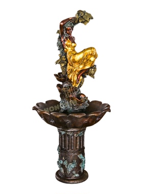 鸿鑫铜雕塑室内喷泉大型落地摆件