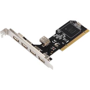 DIEWU USB2.0扩展卡usb3.0台式机PCI 转5个2.0进口芯片扩展转接卡