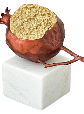 ladylike大理石金属石榴摆件