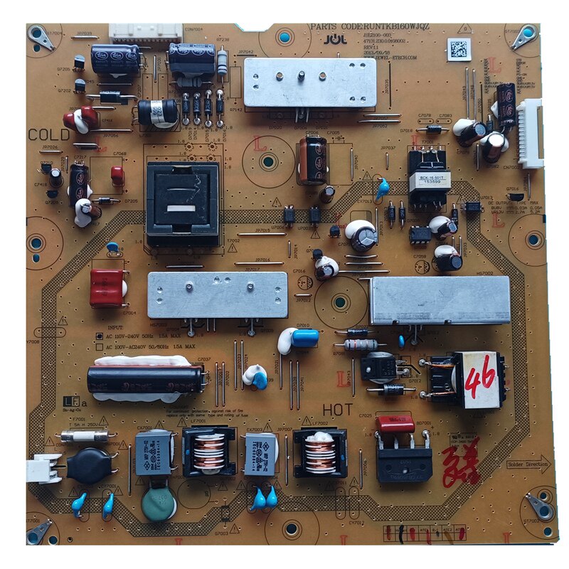 原装夏普LCD-46NX265A 46DS20A电源板RUNTKB160WJQZ JSL2100-003