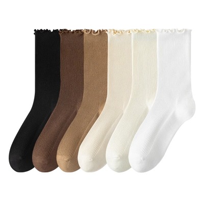 秋款纯棉堆堆袜搭配玛丽珍小皮鞋