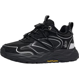 暇步士童鞋儿童运动鞋冬加绒保暖黑色休闲跑步软底防滑男童二棉鞋