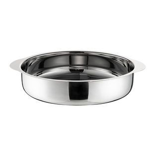 onlycook双耳汤盘304不锈钢深盘备菜盘圆形餐盘餐具托盘平底汤盆