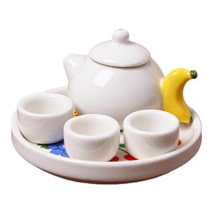 迷你茶壶儿童茶具水果壶宝宝过家家仿真玩具泡茶可喝水陶瓷壶套装