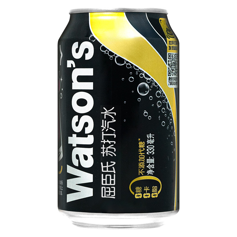 屈臣氏苏打水香草味原味330ml/罐整箱汤力水莫吉托味调酒碳酸饮料