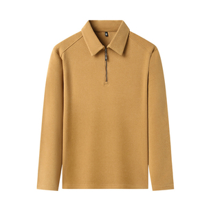 男士薄绒打底衫秋冬季半拉链翻领纯色内搭保暖双面绒长袖t恤卫衣