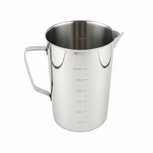 加厚304不锈钢量杯3000ml工业实验室用量桶3L内外带刻度量杯鹰嘴