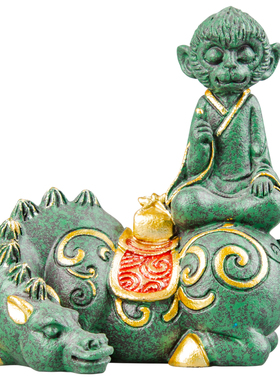 青砂石马上封侯摆件国潮精品