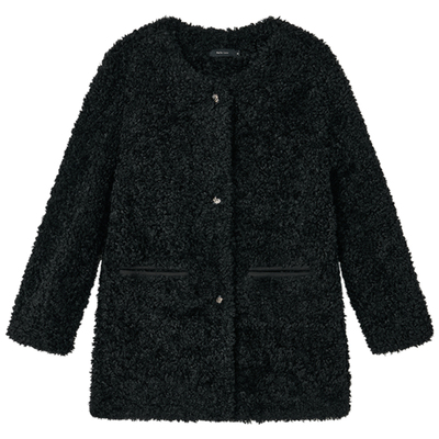 HaloLuu韩系高级感黑色毛毛外套