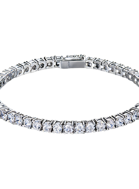 Tennis网球手链满钻925银科技钻