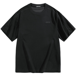 【肌理感】太平鸟男装重磅刺绣短袖T恤夏新款美式上衣青年体恤潮S